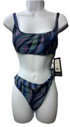 Spyder Women's Two Piece Swimsuit Midnight Blue Hipster Bottom Size Medium