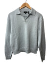 Theory Boucle Boy Merino Wool Blend Knit Polo Sweater Long Sleeve Collar Size S