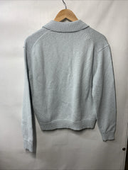 Theory Boucle Boy Merino Wool Blend Knit Polo Sweater Long Sleeve Collar Size S