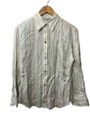 Vince Silk Blend Stripe Sculpted Long Sleeve Shirt Long Sleeve Collared Size S