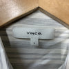 Vince Silk Blend Stripe Sculpted Long Sleeve Shirt Long Sleeve Collared Size S