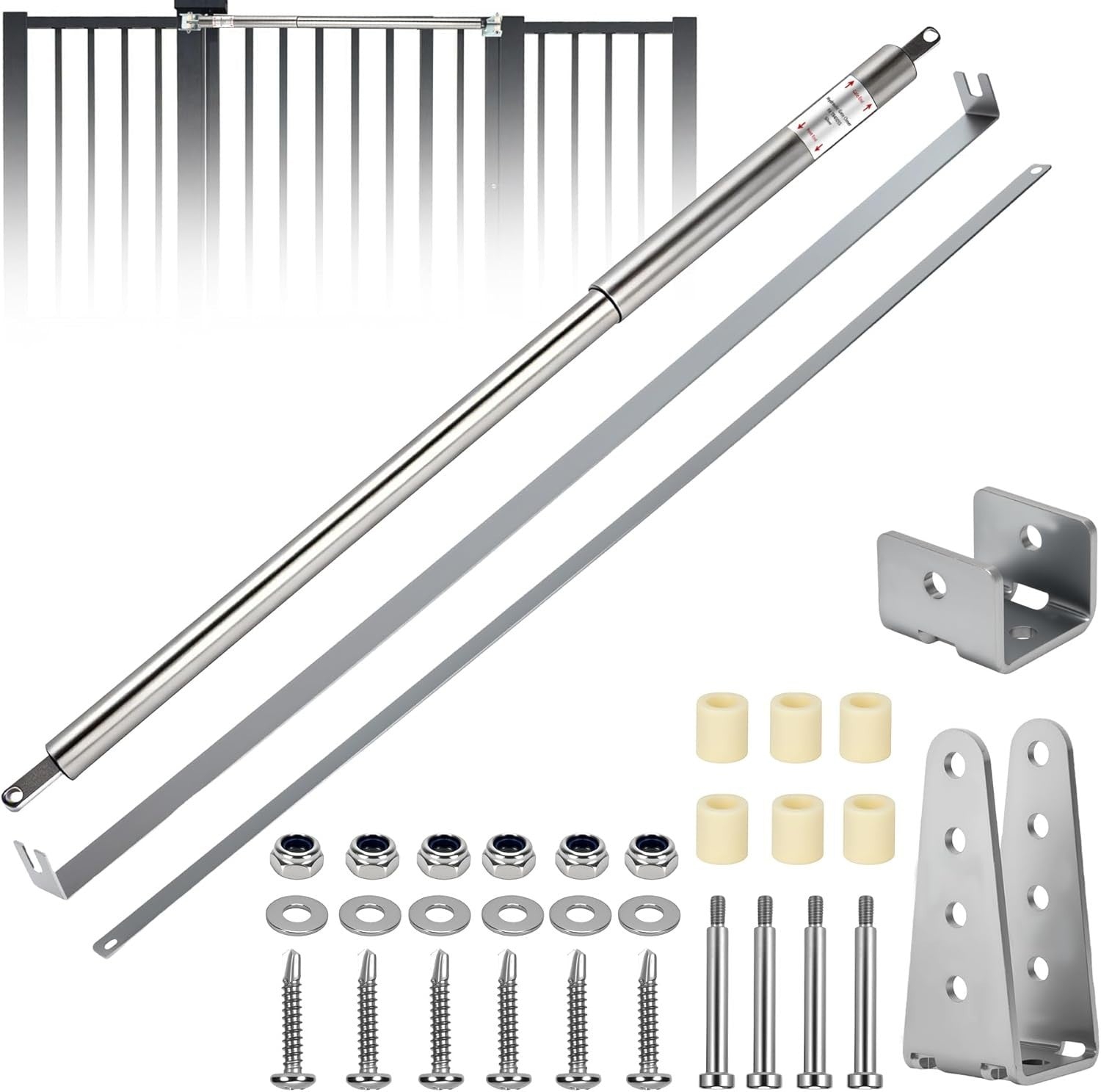 Gelriuny TB400SS Hydraulic Outdoor Gate Closer for 75 to 175 lbs Stainless Steel