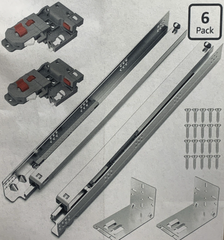 Chibery 18” Undermount Soft Close Drawer Slides Full Extension 100LB - 6 Pairs