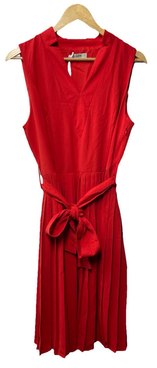 GRACE KARIN Women's Summer Casual Dress V Neck Cap Sleeve Size Large Red Fitted