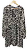 Steve Madden Apparel Women's Rami Dress Size L Long Sleeve V-neck Black/Ivory