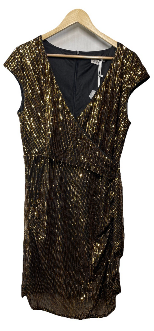 GRACE KARIN Sparkly Sequin Party Night Cocktail Dress for Women Size XL Gold