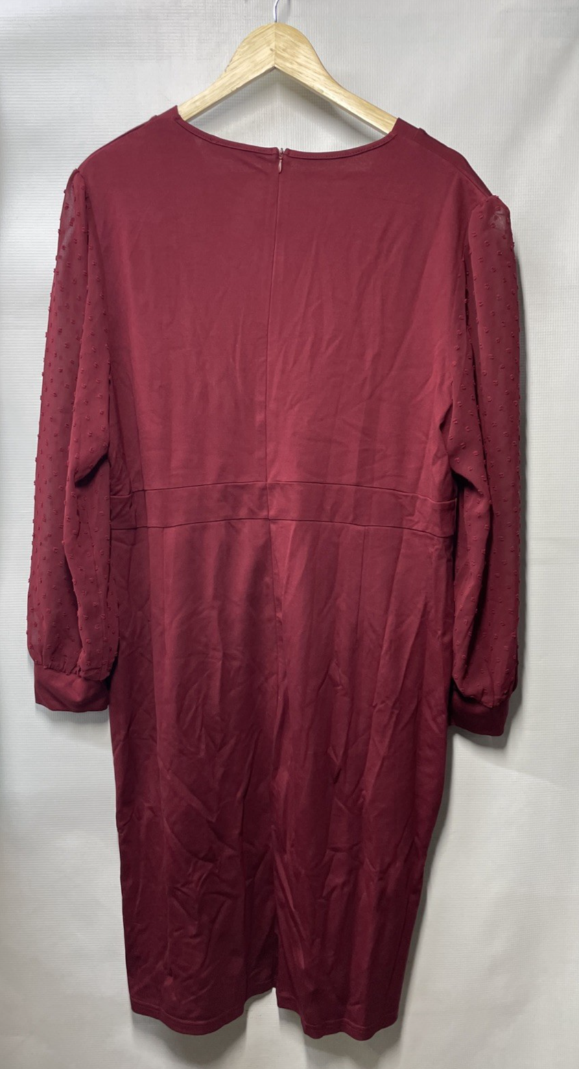 GRACE KARIN Women's Pencil Work Dresses Long Sleeve Wrap Size 3XL Red V-neck