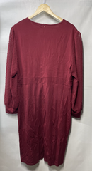 GRACE KARIN Women's Pencil Work Dresses Long Sleeve Wrap Size 3XL Red V-neck