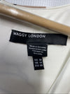 Maggy London Cap-Sleeve Sheath Floral Print Summer Dress Size 10 Cream/Black