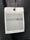 Hanna Nikole Women’s Wool Pea Coat Double-Breasted Belted 22W Black Long Sleeve