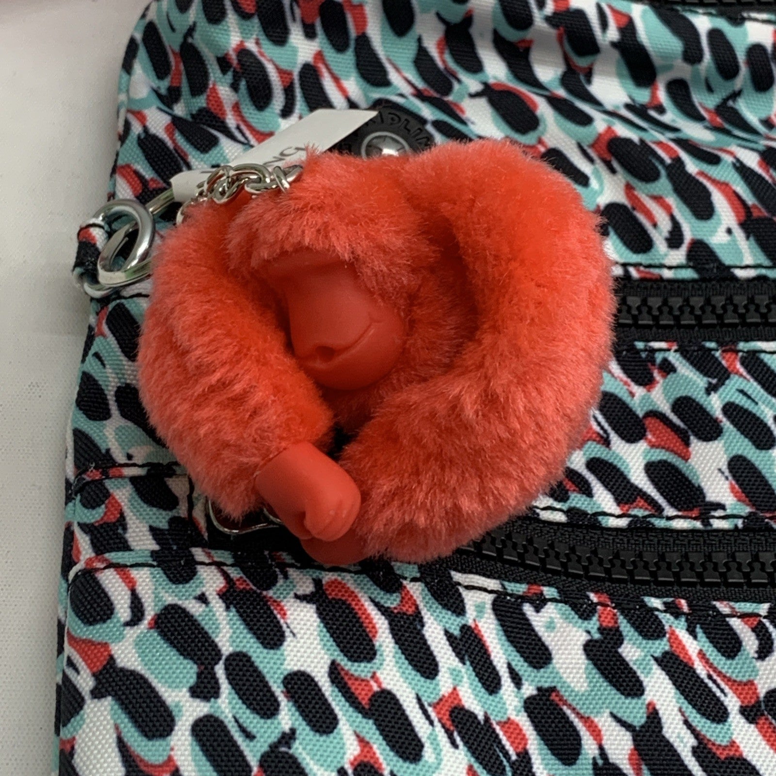 Kipling Alvar HB6141 Abstract Print Crossbody Shoulder Bag Monkey & Zippers