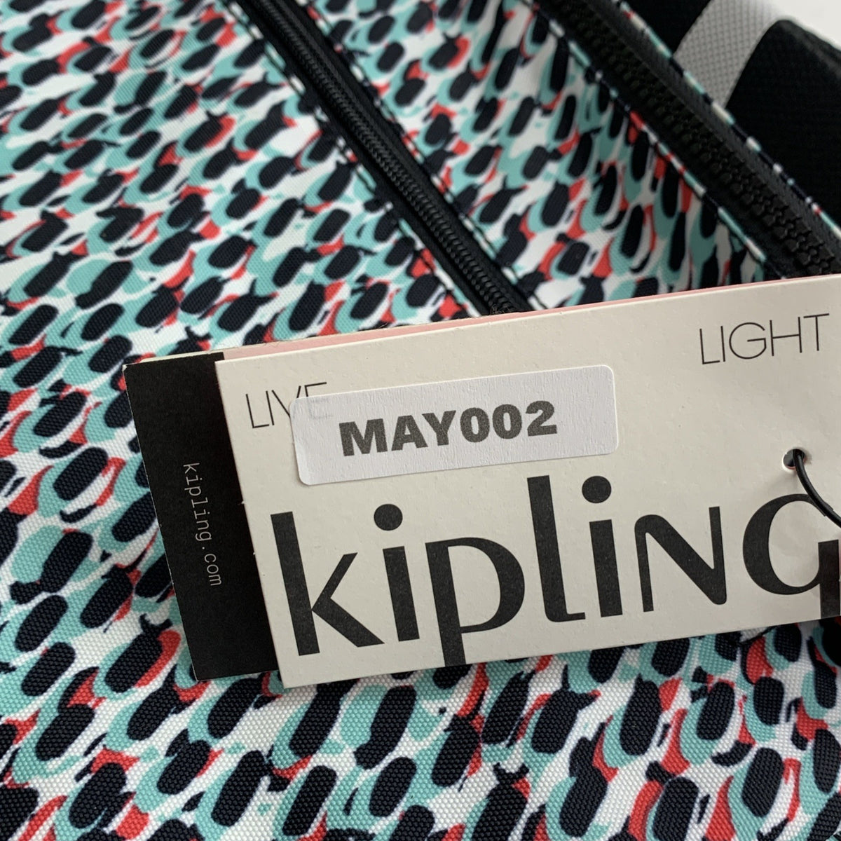 Kipling Alvar HB6141 Abstract Print Crossbody Shoulder Bag Monkey & Zippers