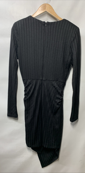 BCBGMAXAZRIA Women's Mini Dress Cocktail Asymmetrical Long Sleeve Black Size S