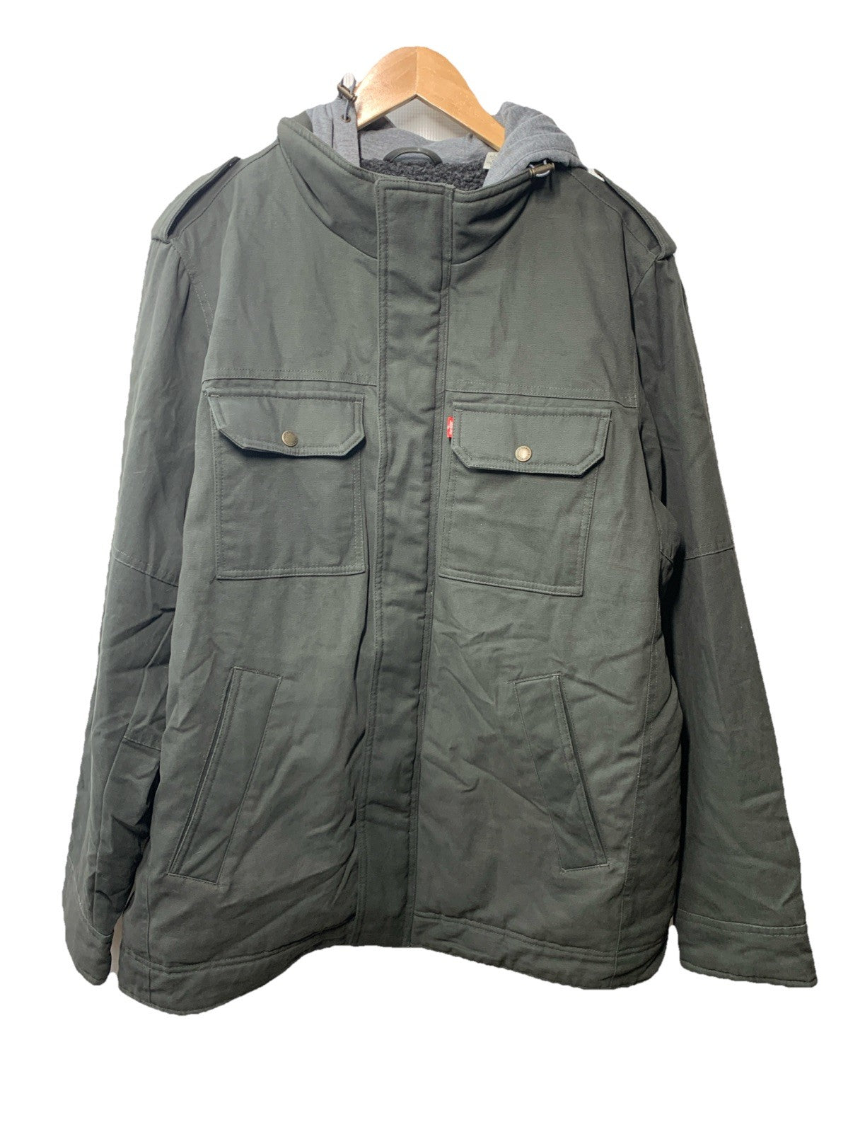 Levi's Men's Hooded Utility Jacket Cotton Canvas Long Sleeve w/POckets Size LT
