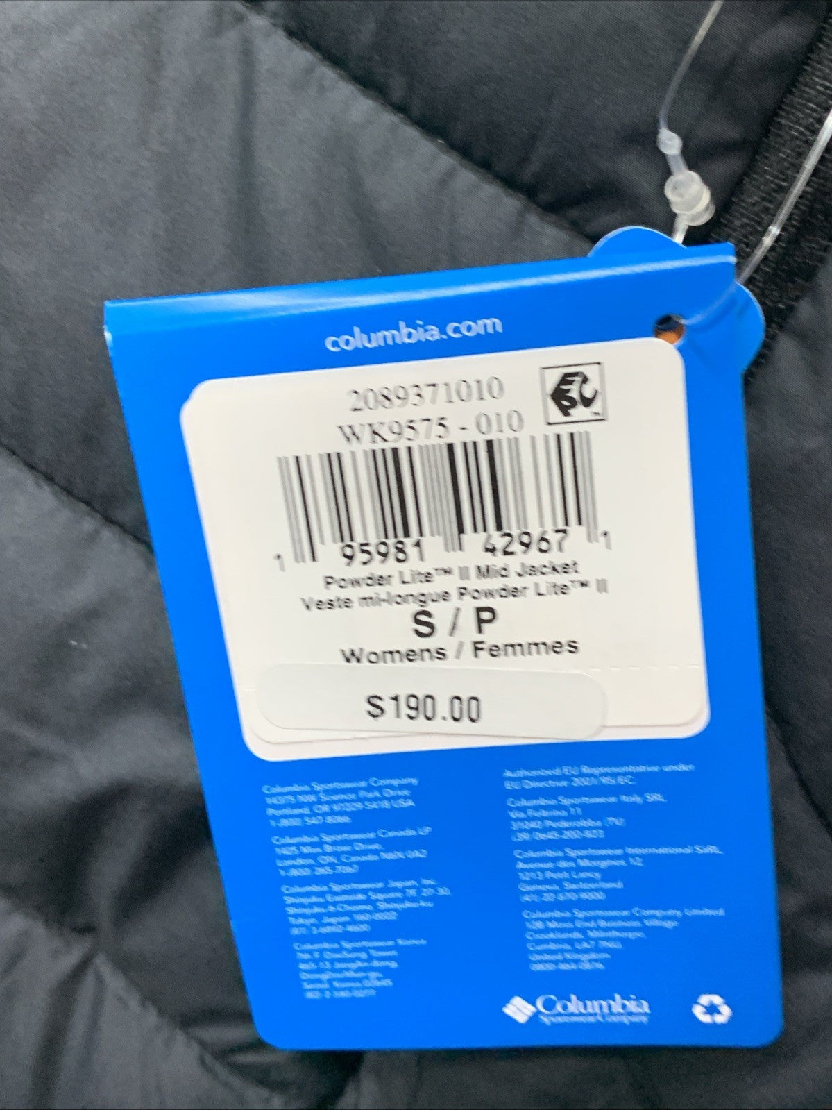Columbia Women's Powder Lite II Mid Jacket Hooded Black Omni Heat Size S Black
