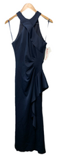 Xscape Women's Techno Scuba Criss Cross Halter Neck Ruffle Dress Sleeveless 6P