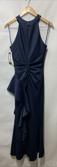 Xscape Women's Techno Scuba Criss Cross Halter Neck Ruffle Dress Sleeveless 6P