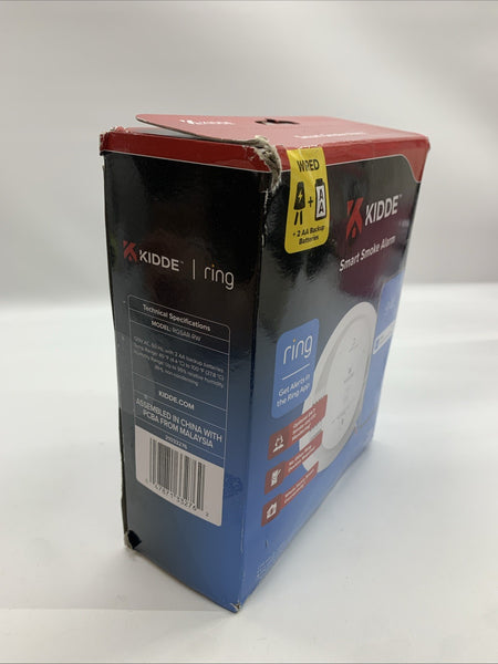Kidde RGSAR-RW Wired Smart Smoke Alarm with Ring Alerts & AA Backup Battery