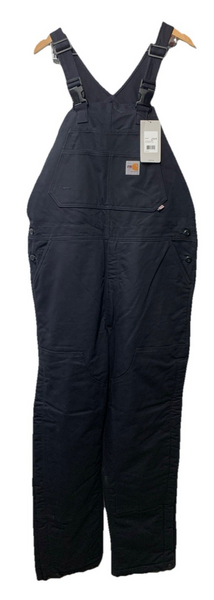 Carhartt Men FR Duck Insulated Bib Overall Loose Fit Flame Resistant 38x34 Black