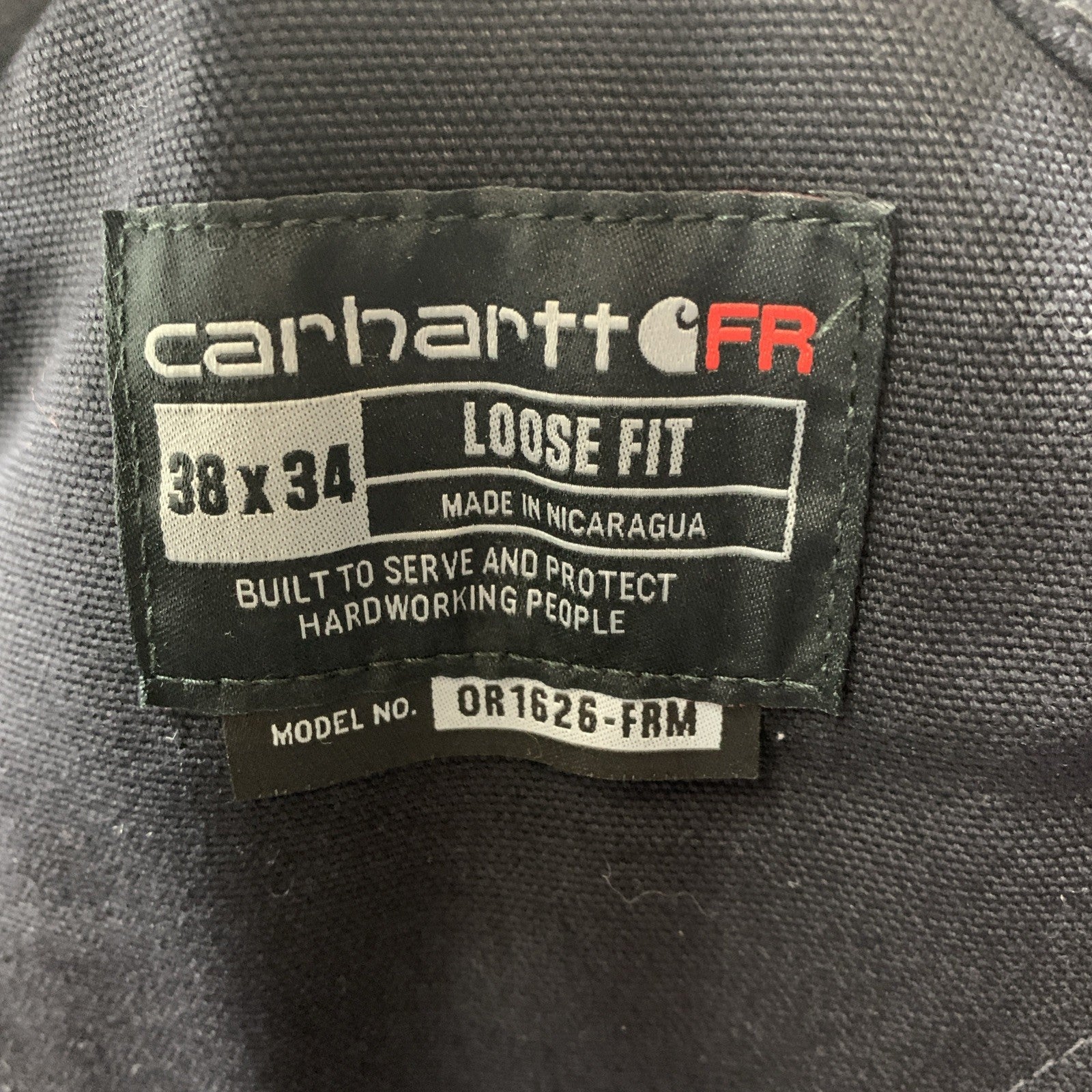 Carhartt Men FR Duck Insulated Bib Overall Loose Fit Flame Resistant 38x34 Black