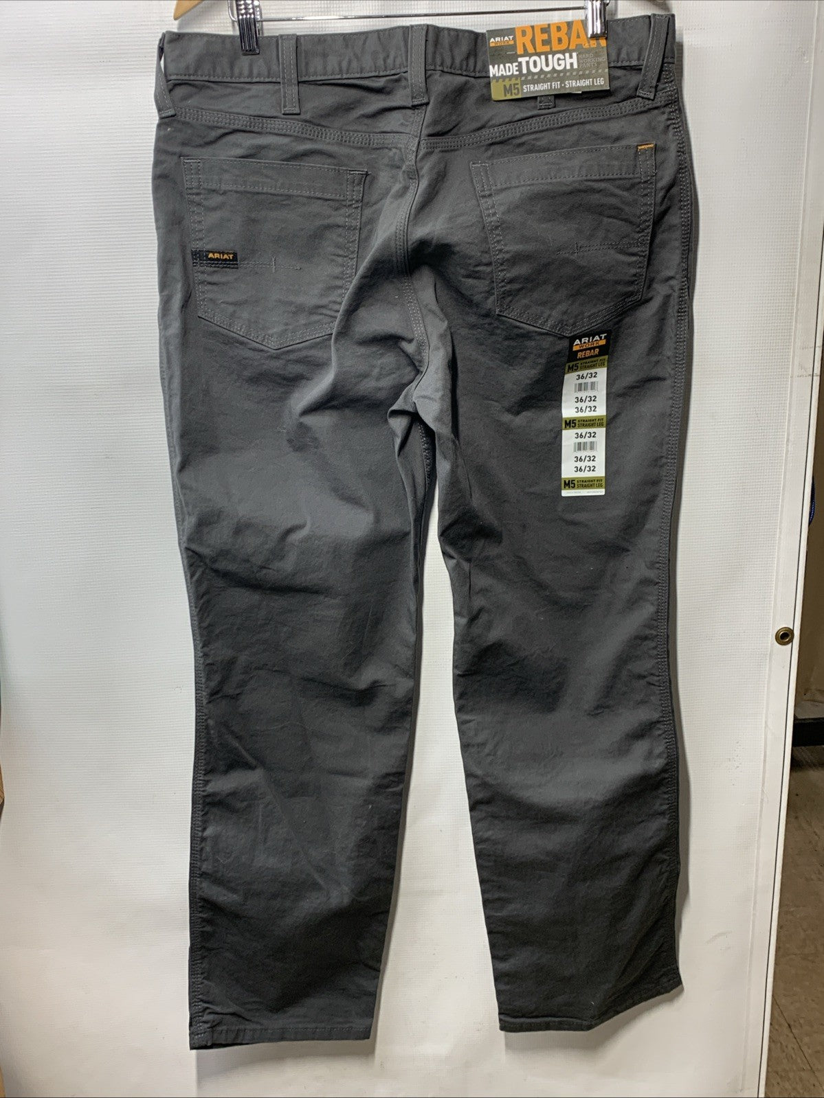 Ariat Men Rebar M5 Straight DuraStretch Made Tough Straight Pant Size 36/32