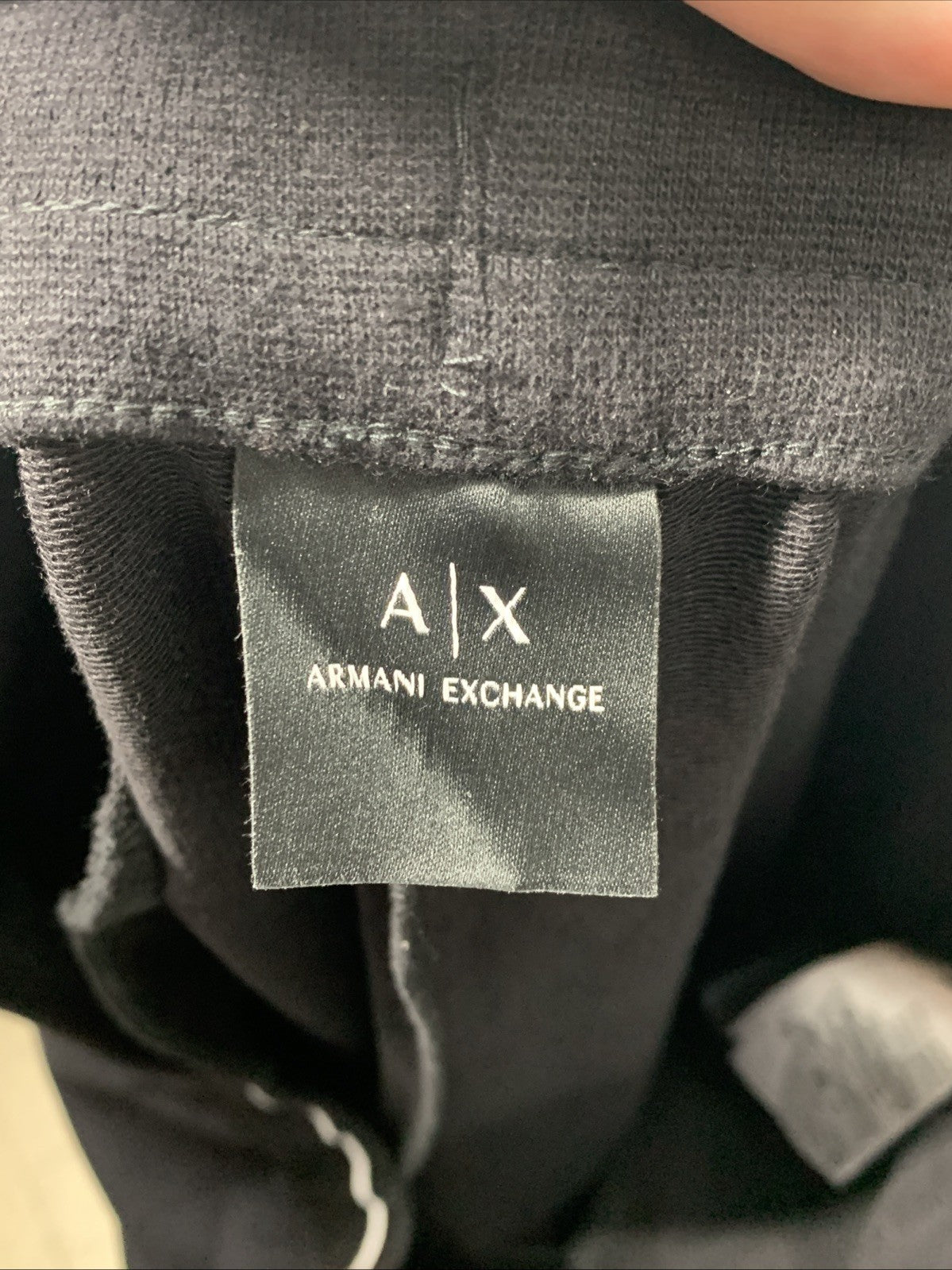 Armani Exchange Men's Drawstring Jogger Long Pants with Pocket, Black Size Large