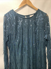 Avenue Women's Plus Size Nouveau Nights Cocktail Party Dress Long Sleeve Size 16