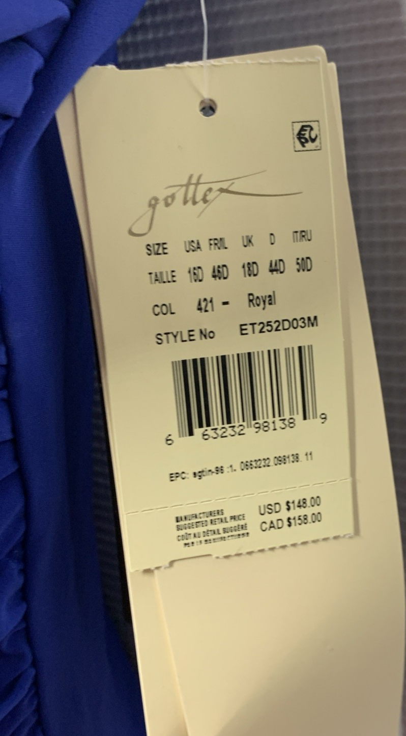 Profile by Gottex Tutti Frutti Solid Women's One-Piece Swimsuit Royal Size 16D