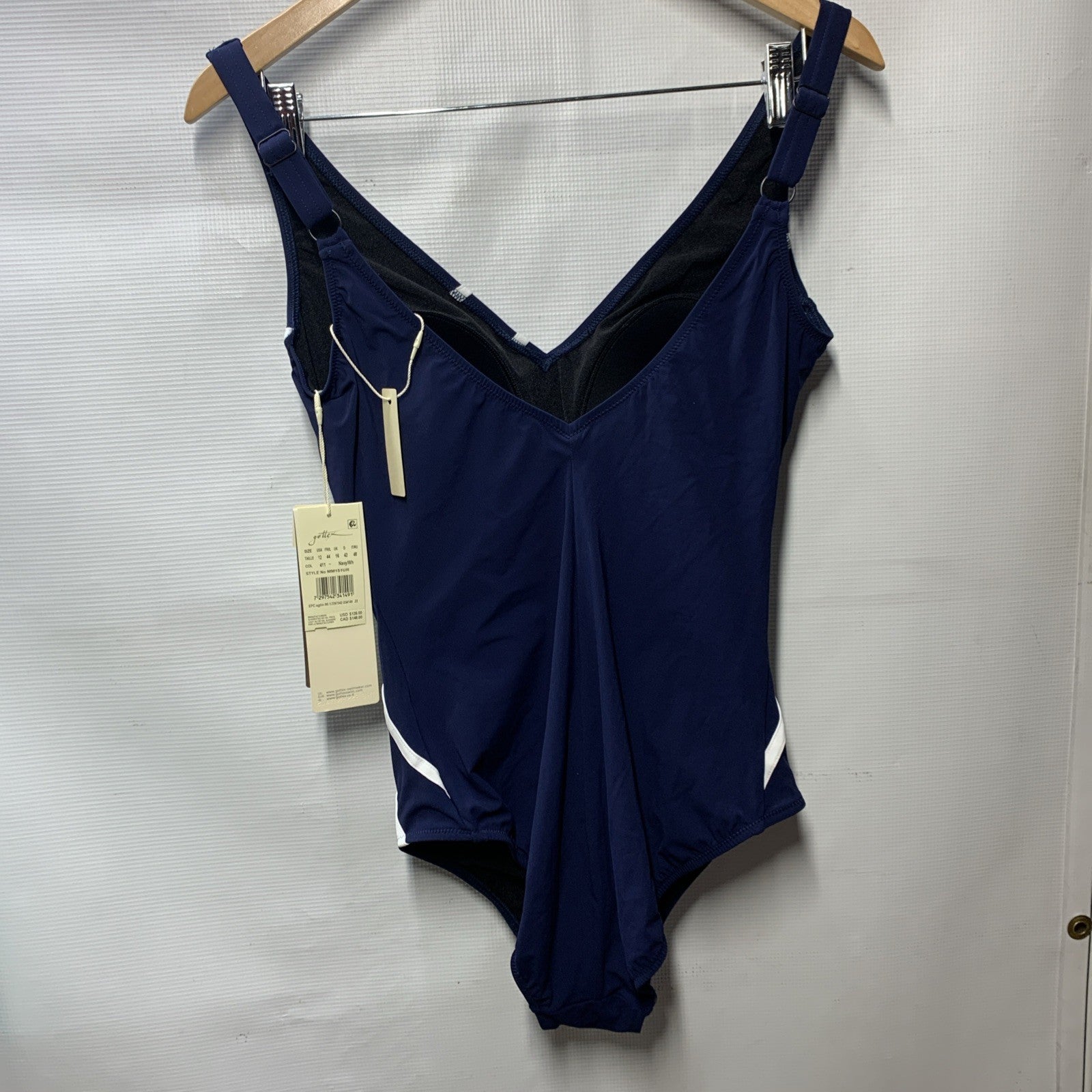 Gottex Women's Mirage Full Coverage Swimwear V-Neck Swimsuit One Piece Size 12