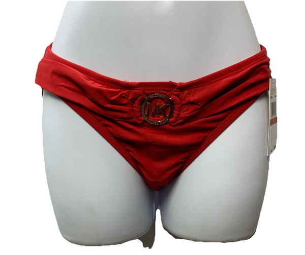 Michael Michael Kors Women’s Logo-Ring Belted Bikini Bottoms Red Underwear XS