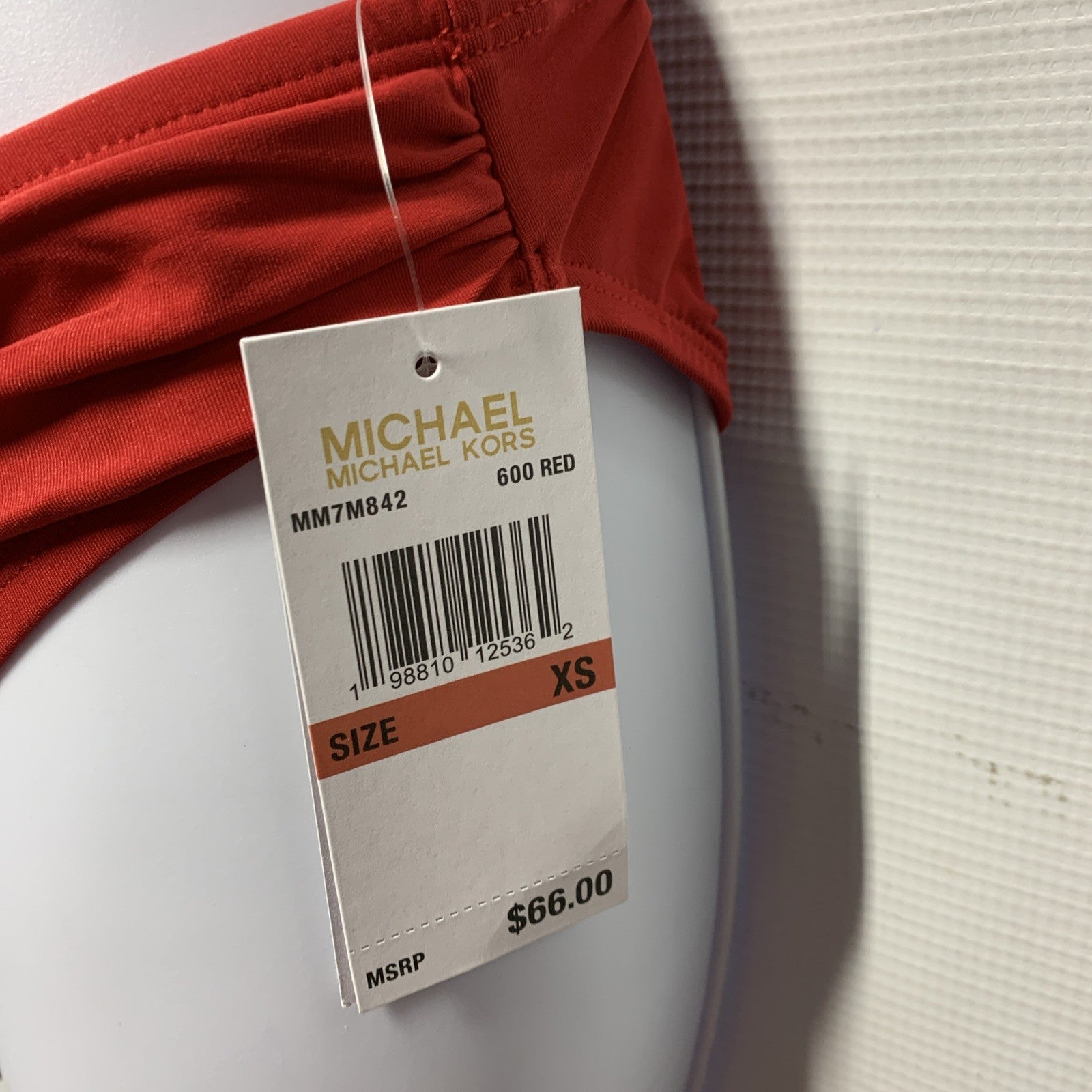 Michael Michael Kors Women’s Logo-Ring Belted Bikini Bottoms Red Underwear XS