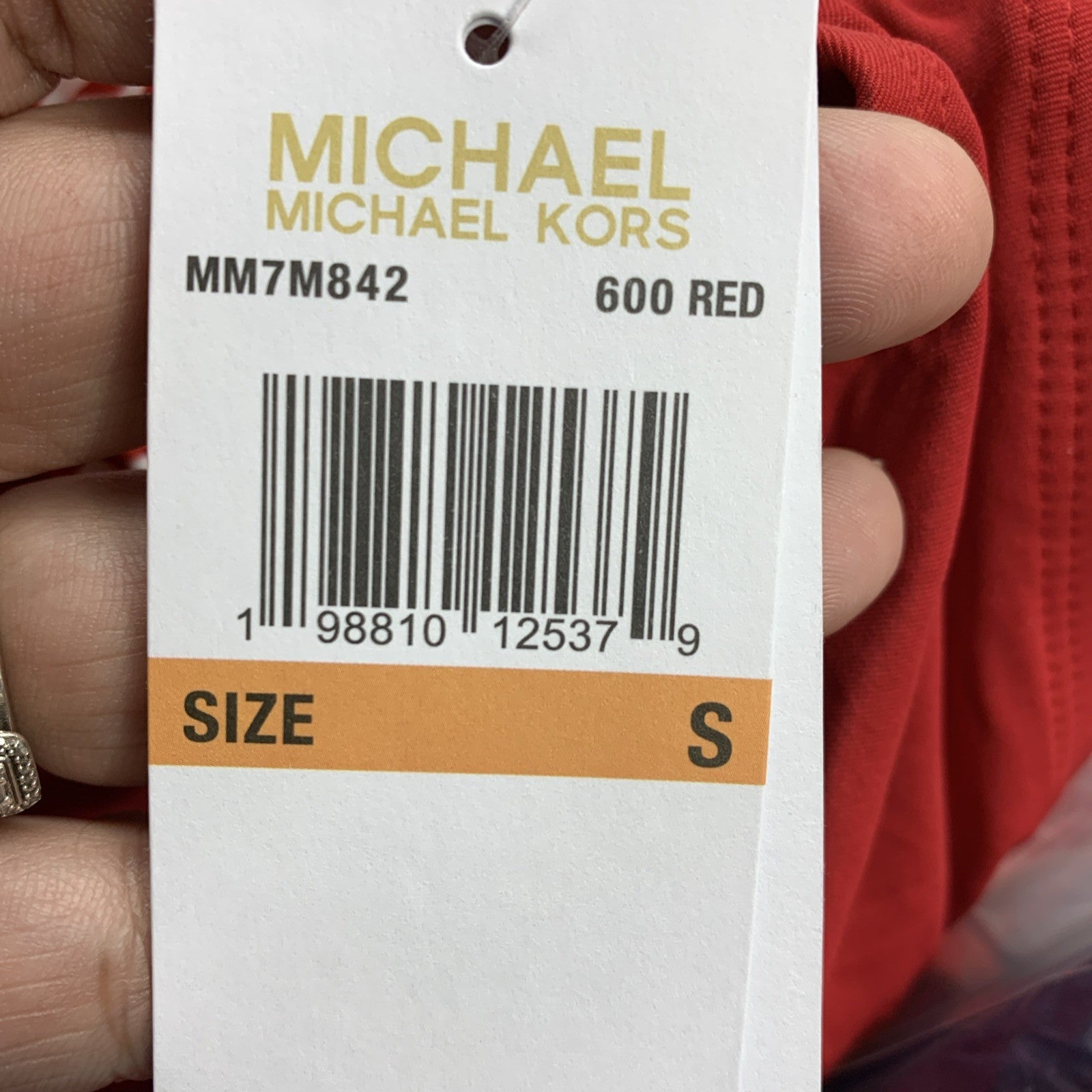 Michael Michael Kors Women’s Logo-Ring Bikini Bottoms Red Underwear Size Small