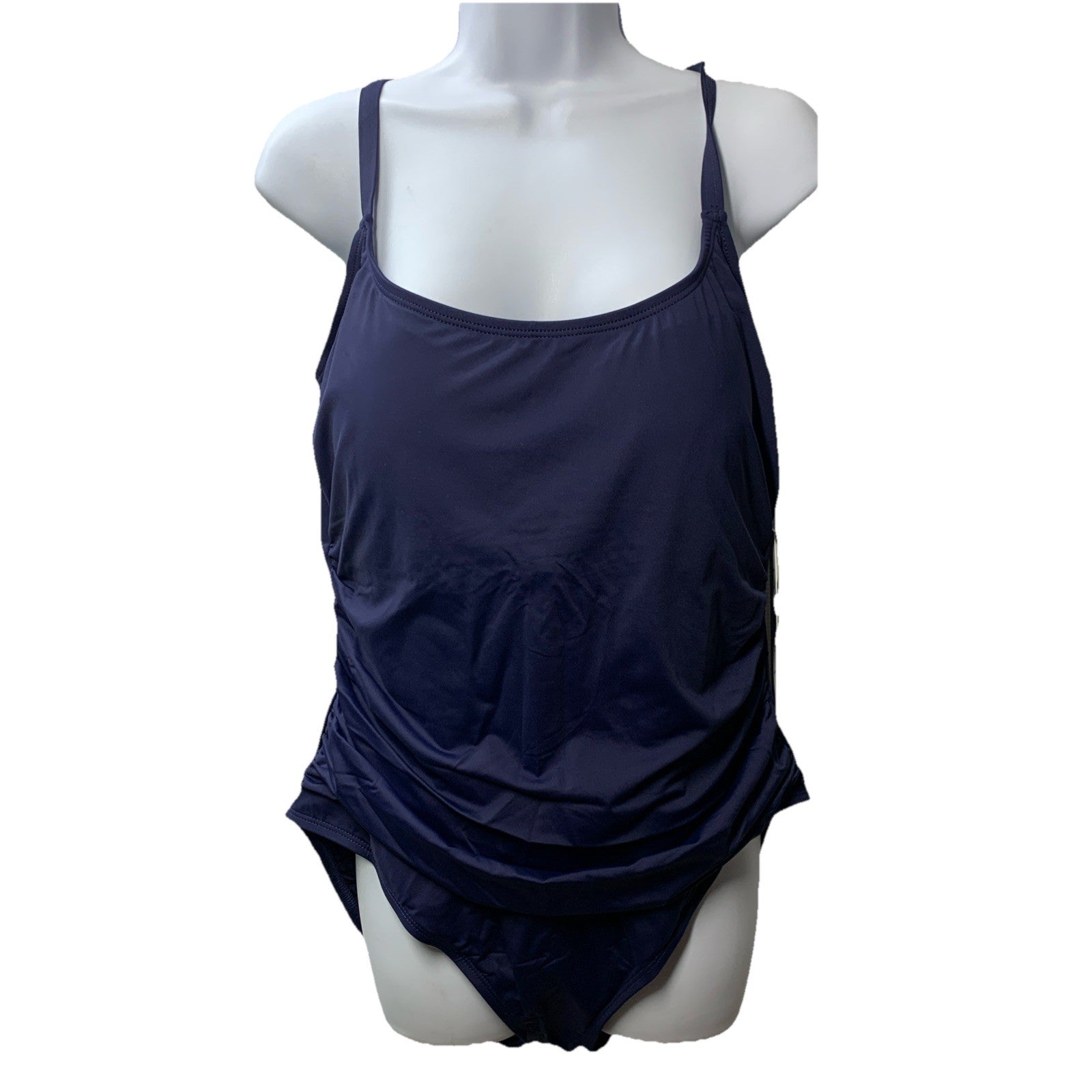 La Blanca Women's Island Goddess Lingerie One Piece Swimsuit Indigo Size 18W