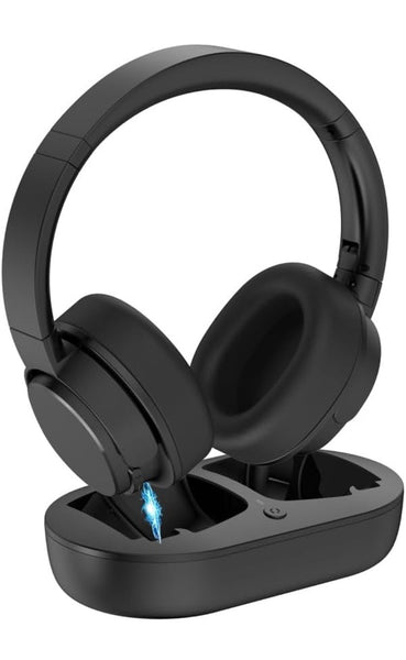 Wireless Headphones for TV, Crystal-Clear Sound, Great for Seniors, Black