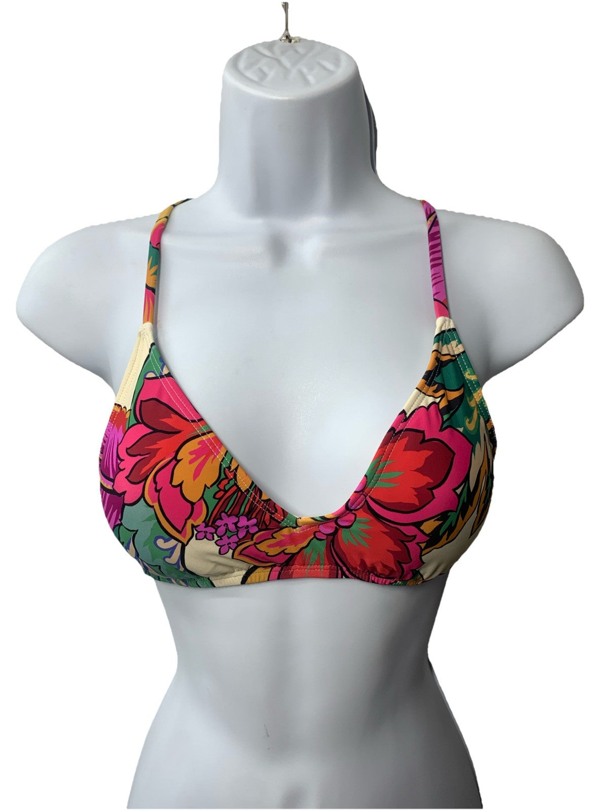 ROXY Swim Bikini Top Beach Classics Small Swimsuit Top Surf & Beachwear Blossom