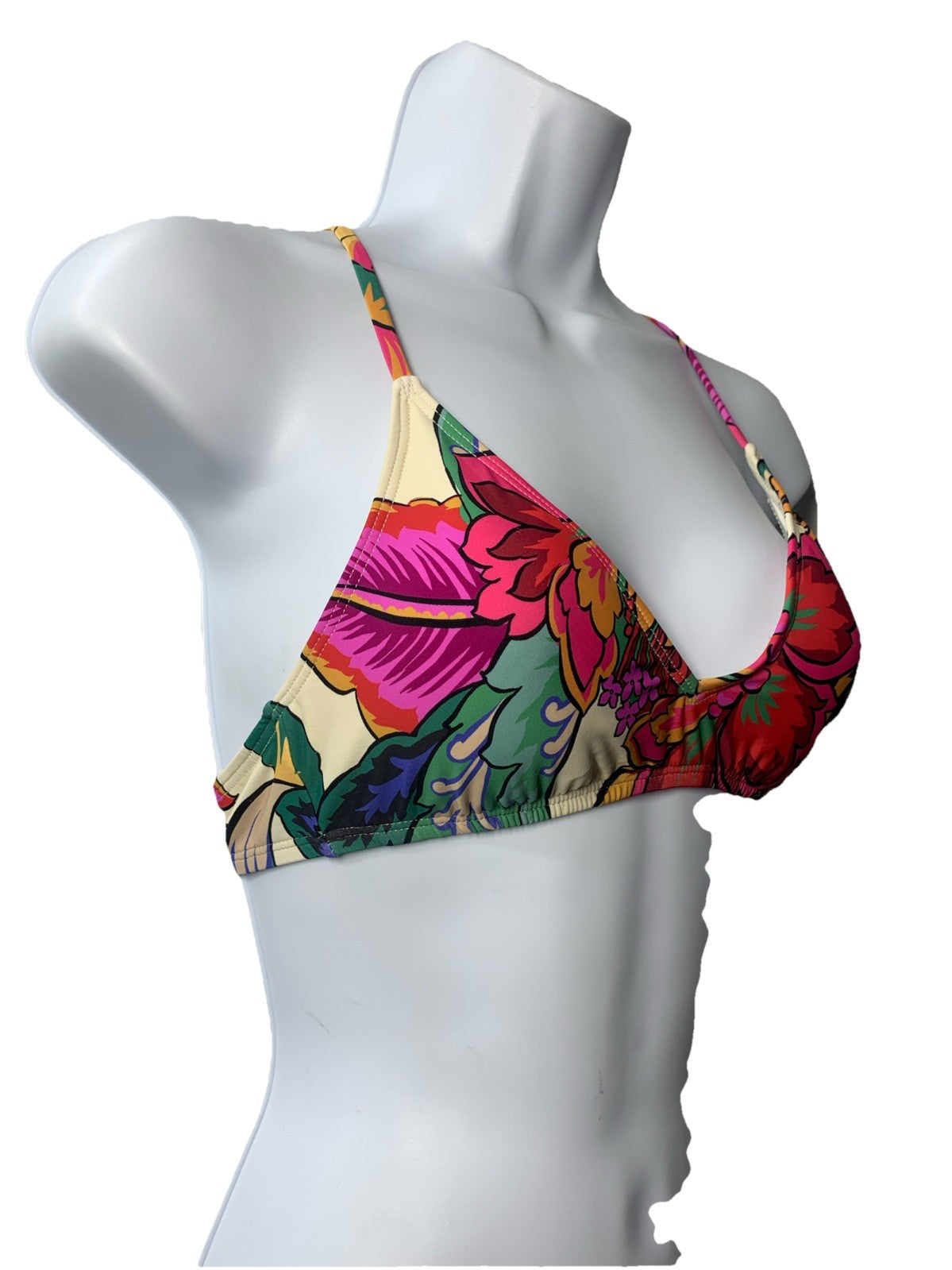 ROXY Swim Bikini Top Beach Classics Small Swimsuit Top Surf & Beachwear Blossom
