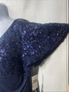 Alex Evenings Women's Petite Long Sequin Bodice Dress with Flutter Sleeves 14P