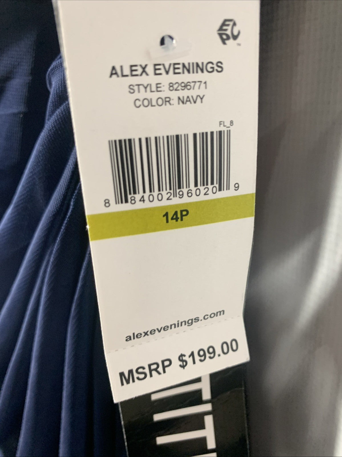 Alex Evenings Women's Petite Long Sequin Bodice Dress with Flutter Sleeves 14P