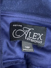 Alex Evenings Women's Petite Long Sequin Bodice Dress with Flutter Sleeves 14P