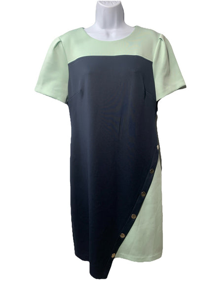 Tommy Hilfiger Women's Color-Blocked Asymmetric Scuba Dress Short Dress Size 12