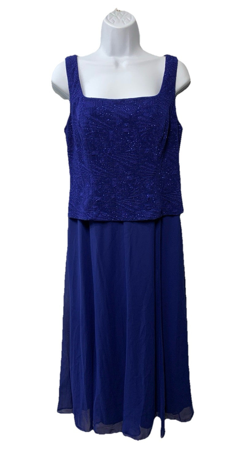 Alex Evenings Women's Dress Size 8P Midi Sleeveless New Years Cocktail Party