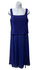 Alex Evenings Women's Dress Size 8P Midi Sleeveless New Years Cocktail Party