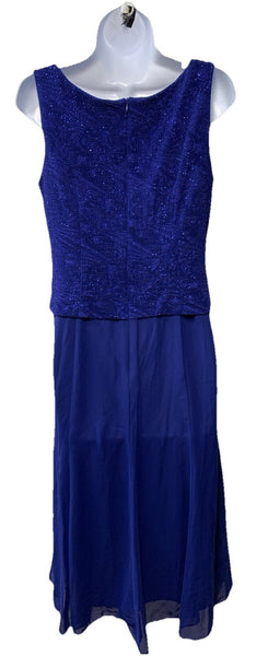 Alex Evenings Women's Dress Size 8P Midi Sleeveless New Years Cocktail Party