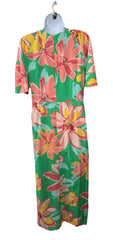 Maggy London Women's Floral Midi Summer Dress V-neck w/Faux-wrap Bodice Size 8