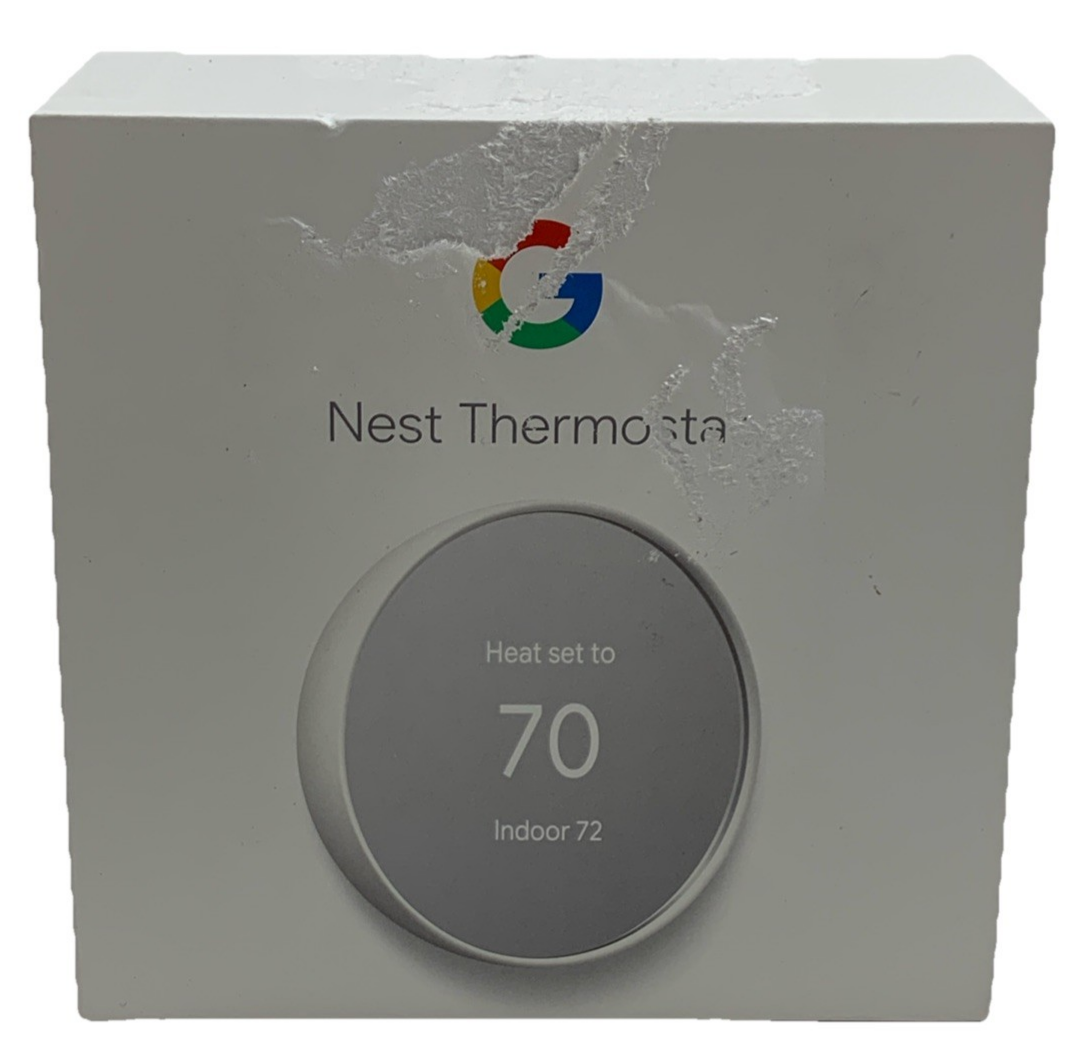 Google Nest Thermostat Smart Programmable Wi-Fi Thermostat Round for Home - Snow