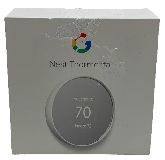 Google Nest Thermostat Smart Programmable Wi-Fi Thermostat Round for Home - Snow