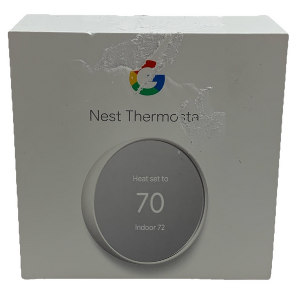 Google Nest Thermostat Smart Programmable Wi-Fi Thermostat Round for Home - Snow