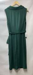 Grace Karin Sleeveless Ruched Body-con Pencil Midi Belted Dress Size 18, Green