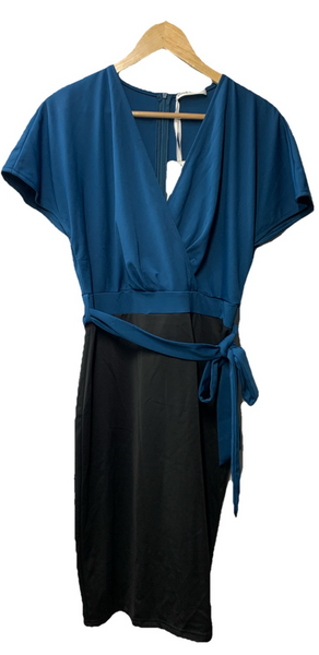 GRACE KARIN Women's Business Short Pencil Dress Size L Cocktail Party Blue/Black