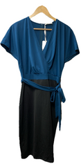 GRACE KARIN Women's Business Short Pencil Dress Size L Cocktail Party Blue/Black